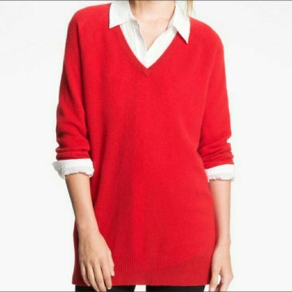 EQUIPMENT Femme Red V-Neck Wool / Cashmere Blend Sweater...